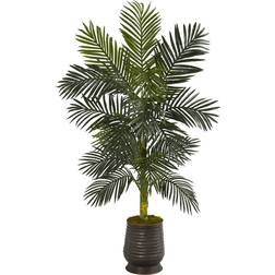 Nearly Natural Faux Trees Green Green Golden Cane Palm Artificial Plant