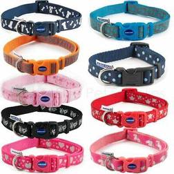 Ancol reflective dog collar paw print quick-release with