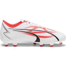 Puma Junior Ultra Play FG/AG - White/Black/Fire Orchid