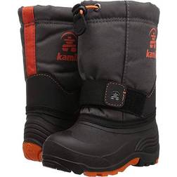 Kamik Baby-Boy's Rocket Snow Boot, charcoal/flame, Toddler