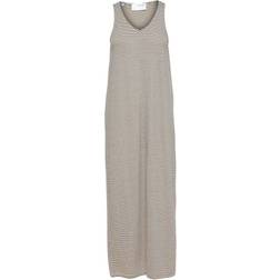 Selected Stripe Maxi Dress - Sand Shell