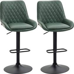 Homcom Adjustable Green Bar Stool 117cm 2pcs