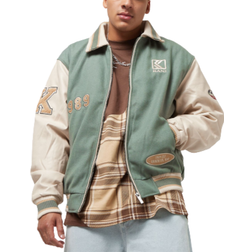 Karl Kani And the Block College Jacket Men's - Dusty Green/off White