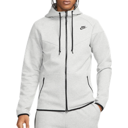 Nike Men's Full-Zip Hoodie Sweatshirt Sportswear Tech Fleece OG - Dark Grey Heather/Black