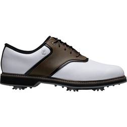 FootJoy Men's FJ Originals Golf Shoe, White/Brown