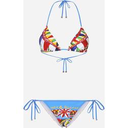 Dolce & Gabbana Carretto-print triangle bikini