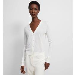 Theory V-Neck Button-Front Regal Wool Cardigan New