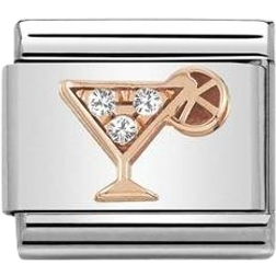 Nomination Composable Classic Link Cocktail Charm - Silver/Rose Gold/Transparent