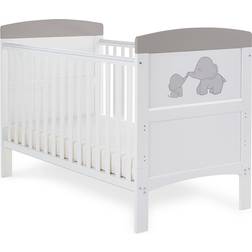 OBaby Grace Inspire Cot Bed Me & Mini Me Elephants 78x144cm