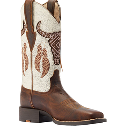 Ariat Round Up Southwest StretchFit Western Boot W - Barn Brown