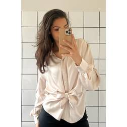 Neo Noir Naja Satin Shirt Ivory