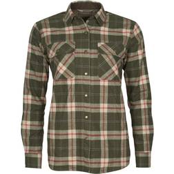 Pinewood Douglas dame flannelskjorte, Dark Green/Red