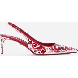 Dolce & Gabbana Printed Patent Leather Slingbacks