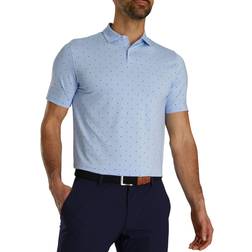 FootJoy Men's Paisley Lisle Golf Shirt, Medium, Sky/Navy