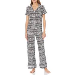 Cosabella Women's 2-Piece Pajama Set Geo Black