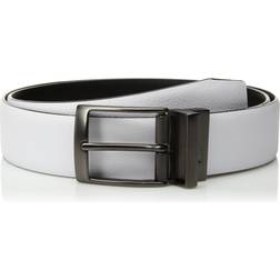 Nike Men's Pebble Feather Edge Reversible Belt, White/Black