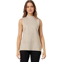 Vince Camuto Sleeveless Mock Neck Top Latte