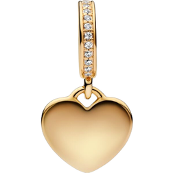 Pandora Engravable Heart Tag Dangle Charm - Gold/Transparent