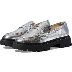 Schutz Christie Slip-On Studded Loafers Silver Silver