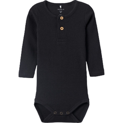 Name It Baby Long-Sleeved Ribbed Fabric Body - Black