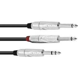 Omnitronic Adapterkabel jack/2xjack 3m