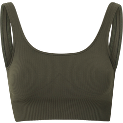 aim'n Khaki Ribbed Seamless Bra Träningskläder Dam Grön