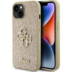 Guess iPhone 15 Cover Fixed Glitter Guld