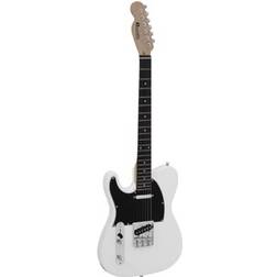 Dimavery TL-601 E-Guitar LH, white black pick guard