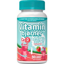 Vitaminbjørner Kalsium + D-vitamin -jordbærsmak 50