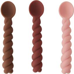 OYOY Cuillère Mellow Lot de 3 Nutmeg-rose-choko