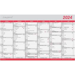 Mayland Kontorkalender Stor m/flagdage 2024