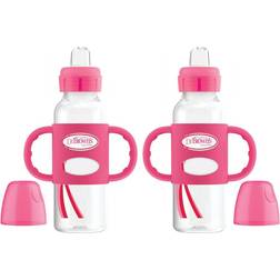 Dr. Brown's Milestones Transitional Sippy Bottle with Silicone Handles Pink 2pk