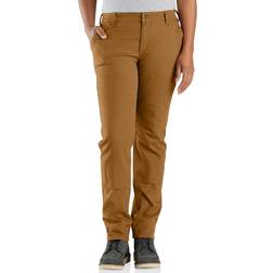 Carhartt Women's Canvas Double-Front Pant, 10, Brown