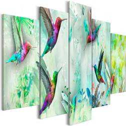 Artgeist trykt Colourful Hummingbirds grøn Billede