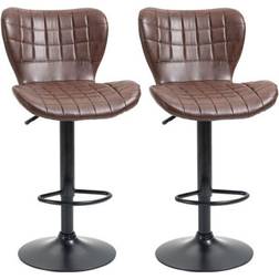 Homcom Leather Brown Bar Stool 109cm 2pcs