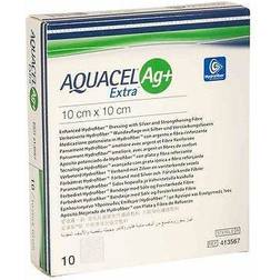 Convatec ag+ extra silver hydrofiber wound dressings 10x 10cm 10cm 4"x4"