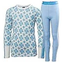 Helly Hansen Graphic Lifa Merino, Set, Junior, Ljusblå