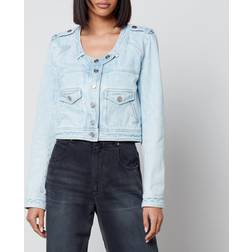 Isabel Marant Valene cropped denim jacket blue