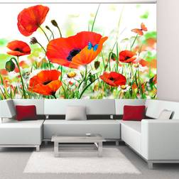 Artgeist Fototapet Country poppies 350 x 270 cm