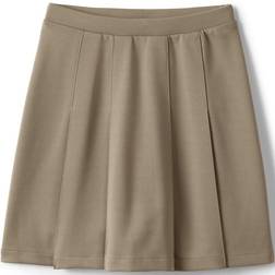 Lands' End Uniform Ponte Pleat Skirt Khaki Kids