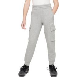 Nike Big Kid's Sportswear Club Fleece Cargo Pants - Dark Grey Heather/Base Grey/White (FD3012-063)