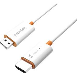 j5create ScreenCast USB A - HDMI 1.3 M-M Adapter