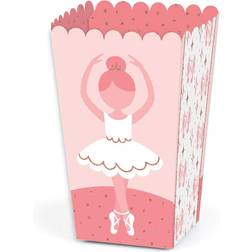 Big Dot of Happiness Tutu Cute Ballerina Party Favor Popcorn Treat Boxes 12 Ct Pink Pink