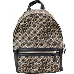 Marc Jacobs Signet Medium Black Logo Printed Leather Shoulder Backpack Bookbag