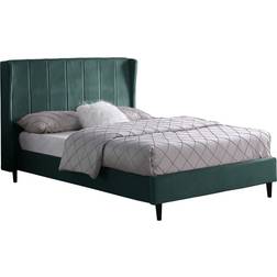 SECONIQUE Amelia Dark Bed Panel Stitched Winged Headboard 4ft6 160.5x211cm