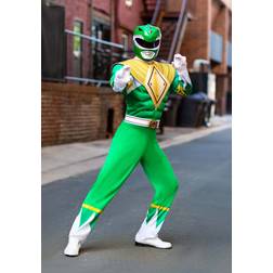 Disguise Power Rangers Adult Green Ranger Costume Orange/Green/White