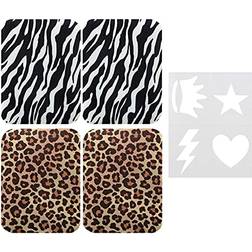 Singer Iron-on Printed Twill Patches 3.75 X5 4/Pkg-Leopard & Zebra