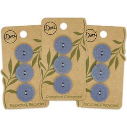 Dritz 20mm Recycled Hemp Geometric Round Buttons Light Blue