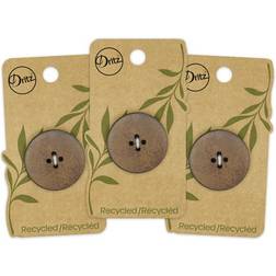 Dritz 30mm Recycled Leather Round Buttons Brown