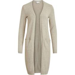 Vila Ril Long Knitted Cardigan - Natural Melange